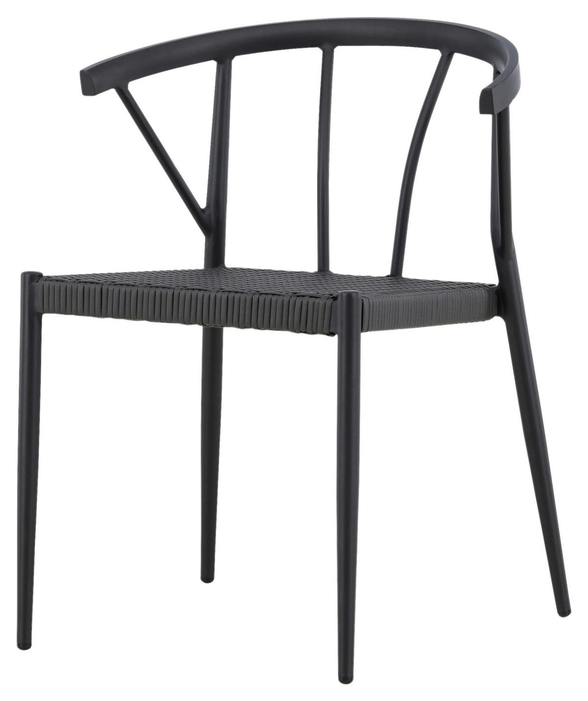 GARTENSTUHL-SET Aluminium Schwarz  - Schwarz, KONVENTIONELL, Kunststoff/Metall (47/79,5/49cm) - Gardenson