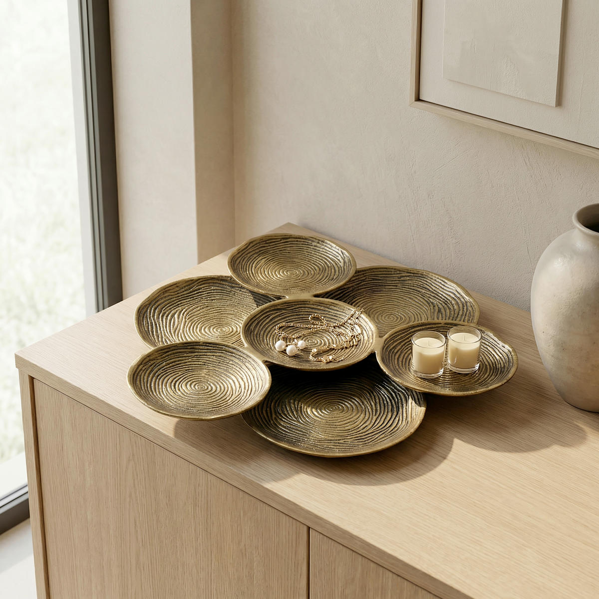 OKRASNA SKLEDA     44/44/4 cm         - zlate barve, Design, kovina (44/44/4cm) - Livetastic