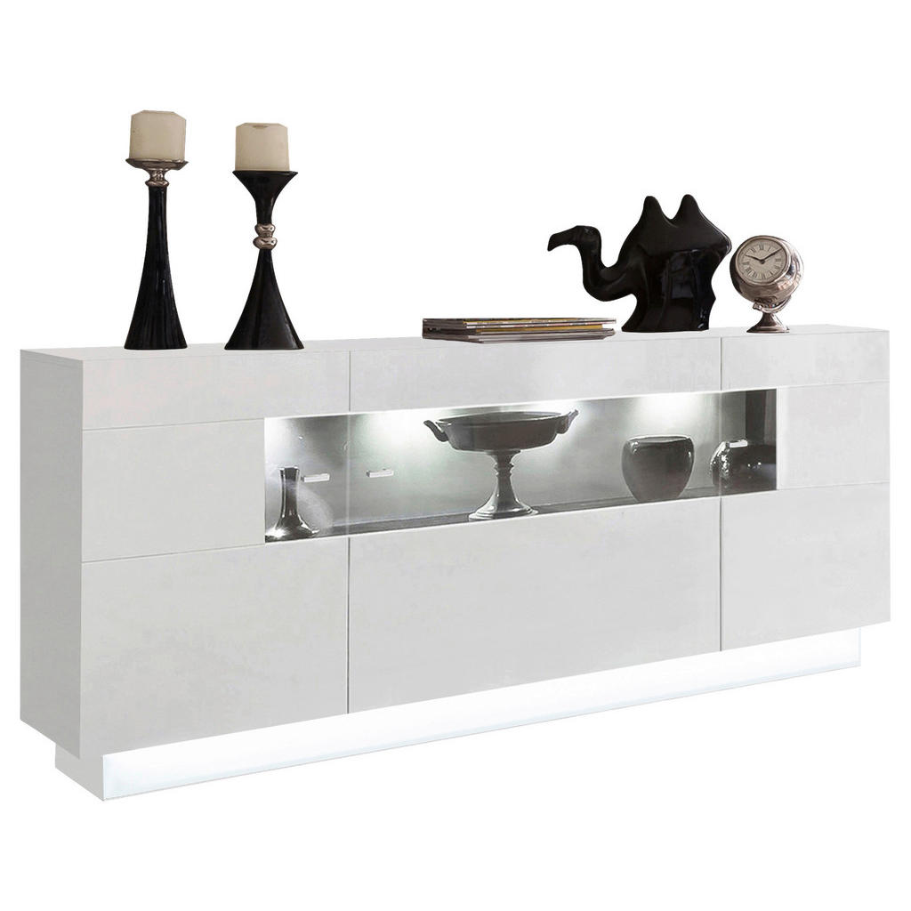 Thumbnail - Livetastic Sideboard, Weiß, Metall, 2 Fächer, 160x85x43 cm, Made in EU, Wohnzimmer, Kommoden & Sideboards, Sideboards