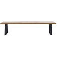 SITZBANK 220/45/40 cm Anthrazit, Wildeiche Wildeiche massiv  - Wildeiche/Anthrazit, ROMANTIK / LANDHAUS, Holz/Metall (220/45/40cm) - Waldwelt