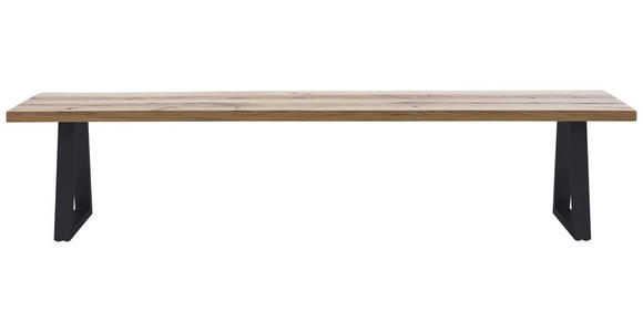 SITZBANK 220/45/40 cm Anthrazit, Wildeiche Wildeiche massiv - Wildeiche/Anthrazit, ROMANTIK / LANDHAUS, Holz/Metall (220/45/40cm) - Waldwelt