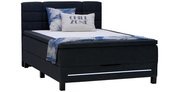 BOXSPRINGBETT 140/200 cm in Anthrazit - Anthrazit/Schwarz, KONVENTIONELL, Holzwerkstoff/Kunststoff (140/200cm) - Carryhome