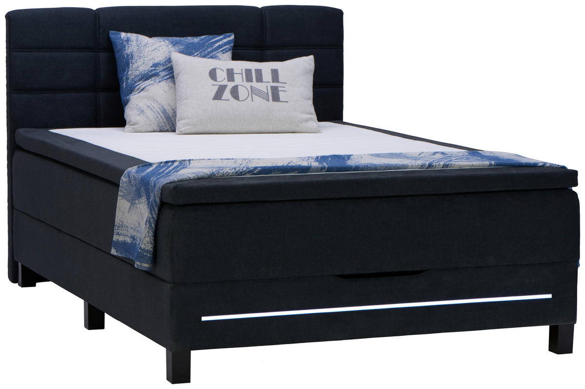 BOXSPRINGBETT 140/200 cm  in Anthrazit  - Anthrazit/Schwarz, Konventionell, Holzwerkstoff/Kunststoff (140/200cm) - Carryhome