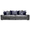 BIGSOFA Velours Grau  - Blau/Dunkelgrau, LIFESTYLE, Holz/Textil (289/90/115cm) - Carryhome
