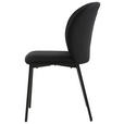 STUHL Leinenoptik Schwarz Pappel Sperrholz  - Schwarz, Design, Holz/Textil (49/84,5/58cm) - Carryhome