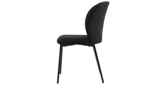 STUHL Leinenoptik Schwarz Pappel Sperrholz - Schwarz, Design, Holz/Textil (49/84,5/58cm) - Carryhome