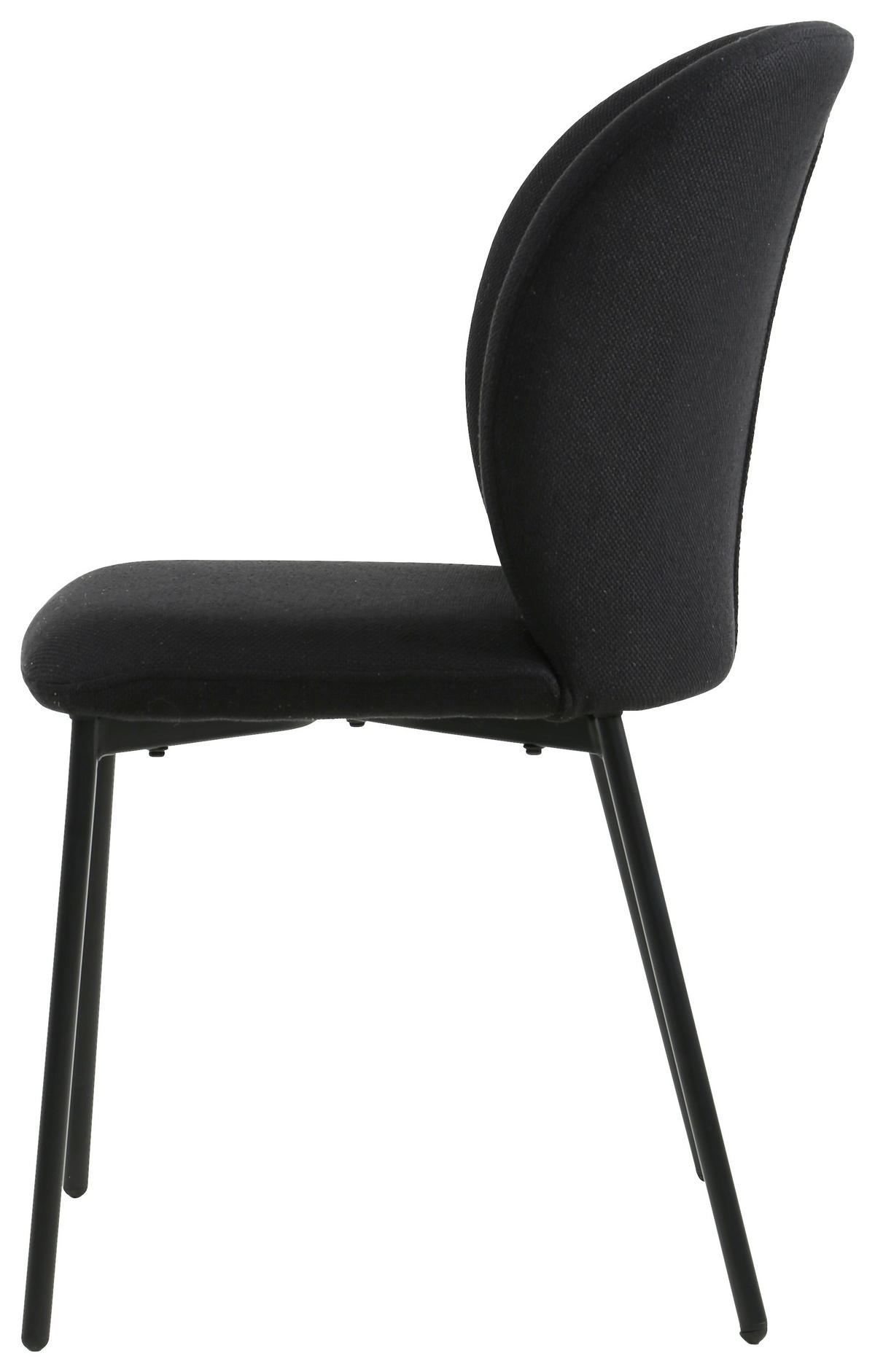 STUHL Leinenoptik Schwarz Pappel Sperrholz  - Schwarz, Design, Holz/Textil (49/84,5/58cm) - Carryhome