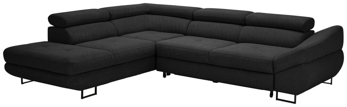 Freisteller von Hom`in ECKSOFA Schwarz Webstoff.