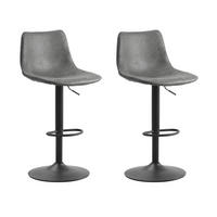 BARHOCKER-SET Mikrofaser Anthrazit Stahl  - Anthrazit/Schwarz, Basics, Textil/Metall (45/90/52cm) - MID.YOU