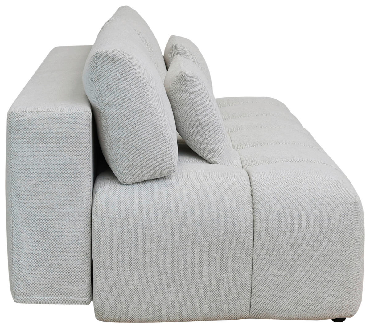 BOXSPRINGSOFA in Chenille Ecru  - Ecru/Schwarz, MODERN, Kunststoff/Textil (210/72/105cm) - Cantus
