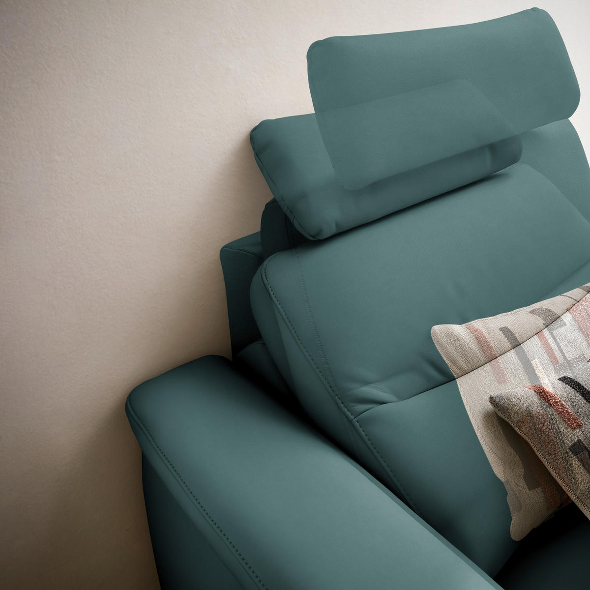 ECKSOFA Echtleder Opal  - Anthrazit/Opal, Design, Leder/Metall (280/249cm) - Himolla Komfortklass