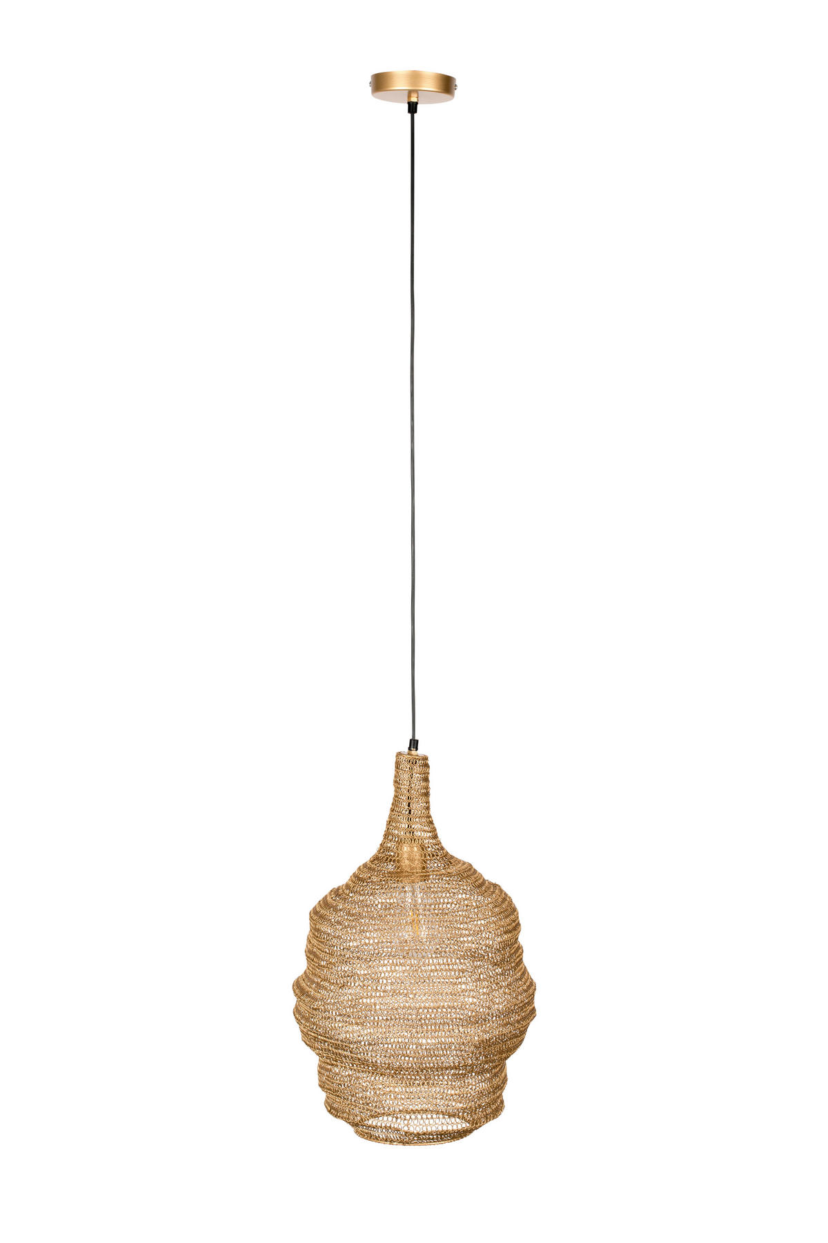 HÄNGELEUCHTE PENDANT LAMP LENA M BRASS - Messingfarben, Design, Metall (37/155cm) - Zuiver