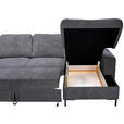 WOHNLANDSCHAFT Dunkelgrau Cord  - Dunkelgrau/Schwarz, KONVENTIONELL, Textil/Metall (197/303/148cm) - Carryhome