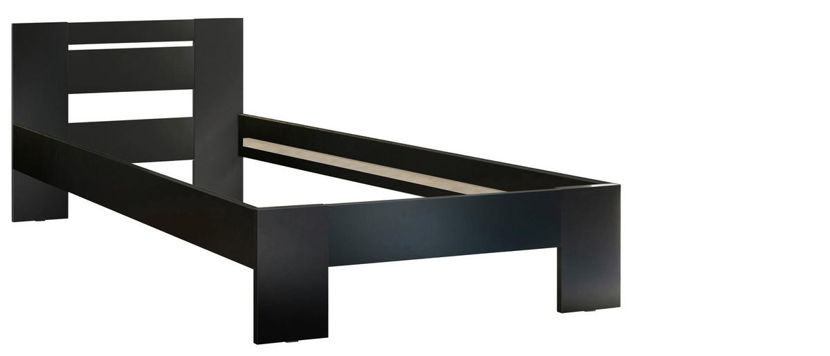 BETT 90/200 cm  in Schwarz  - Schwarz, KONVENTIONELL, Holzwerkstoff (90/200cm) - Carryhome