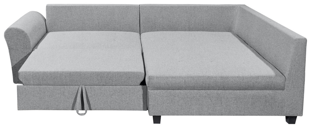ECKSOFA in Webstoff Grau  - Schwarz/Grau, Modern, Kunststoff/Textil (252/175cm) - Livetastic