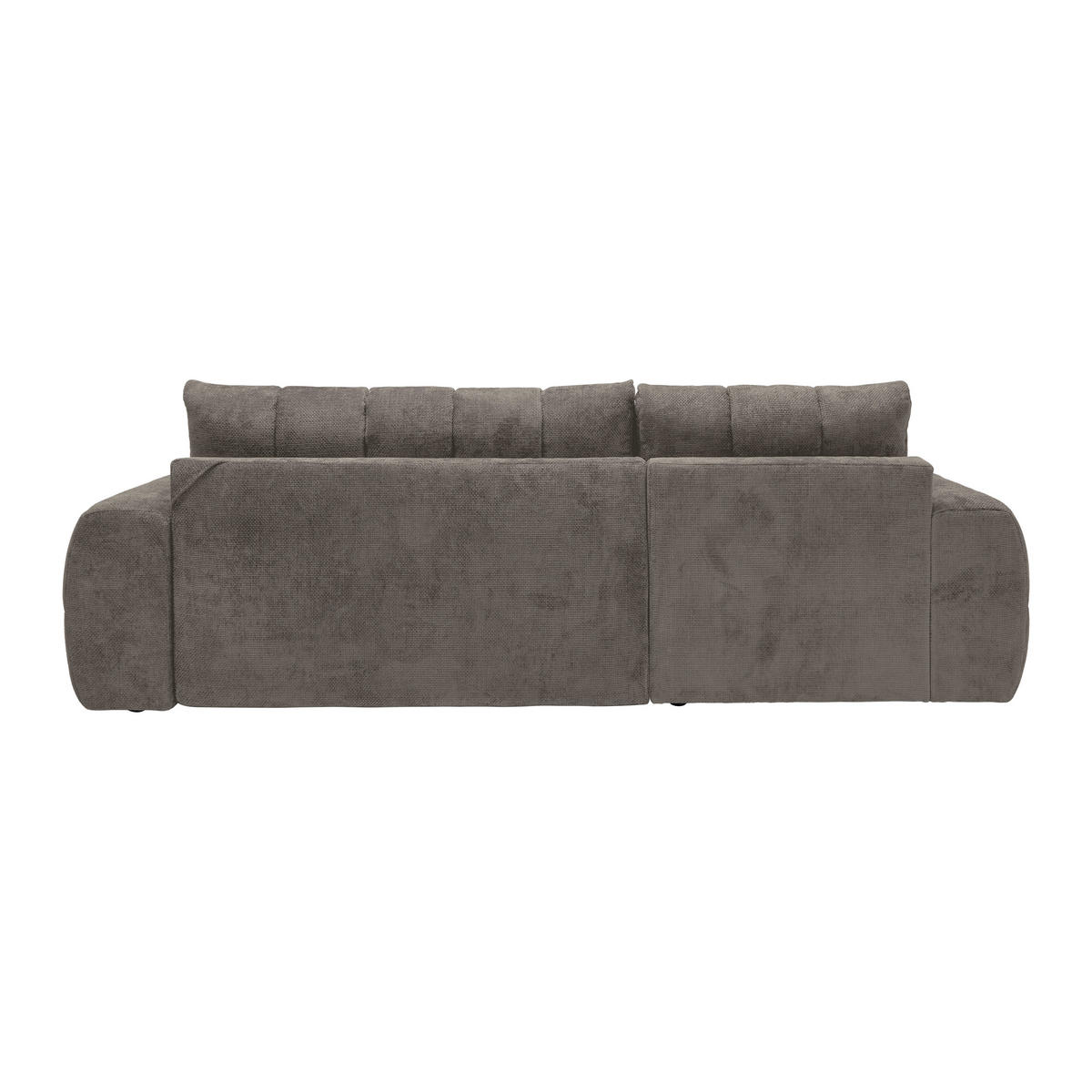 ECKSOFA Flachgewebe Graubraun  - Schwarz Hochglanz/Graubraun, Modern, Textil/Metall (166/93/273cm) - MID.YOU