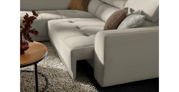 ECKSOFA in Feincord Beige 205/284 cm - Beige/Schwarz, Design, Kunststoff/Textil (205/284cm) - Xora