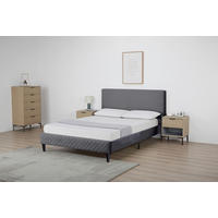 POLSTERBETT 140/200 cm,  in Grau, Lattenrost,  - Schwarz/Naturfarben, Design, Holz/Kunststoff (140/200cm) - Boxxx