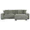 ECKSOFA in Flachgewebe Olivgrün  - Schwarz/Olivgrün, Konventionell, Holz/Textil (280/190cm) - Carryhome
