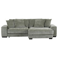 ECKSOFA in Flachgewebe Olivgrün  - Schwarz/Olivgrün, Konventionell, Holz/Textil (280/190cm) - Carryhome