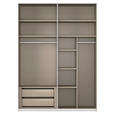 SCHWEBETÜRENSCHRANK 162/223/68 cm 2-türig Graphitfarben, Weiß  - Alufarben/Graphitfarben, KONVENTIONELL, Holzwerkstoff/Metall (162/223/68cm) - Novel