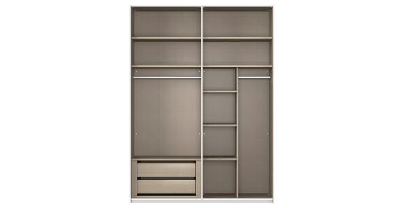 SCHWEBETÜRENSCHRANK 162/223/68 cm 2-türig Graphitfarben, Weiß  - Alufarben/Graphitfarben, KONVENTIONELL, Holzwerkstoff/Metall (162/223/68cm) - Novel