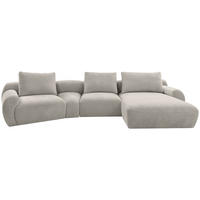 ECKSOFA Hellgrau Chenille  - Hellgrau/Schwarz, KONVENTIONELL, Kunststoff/Textil (362/176cm) - Carryhome