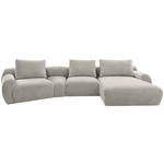 ECKSOFA  in Chenille Hellgrau  362/176 cm  - Hellgrau/Schwarz, KONVENTIONELL, Kunststoff/Textil (362/176cm) - Carryhome