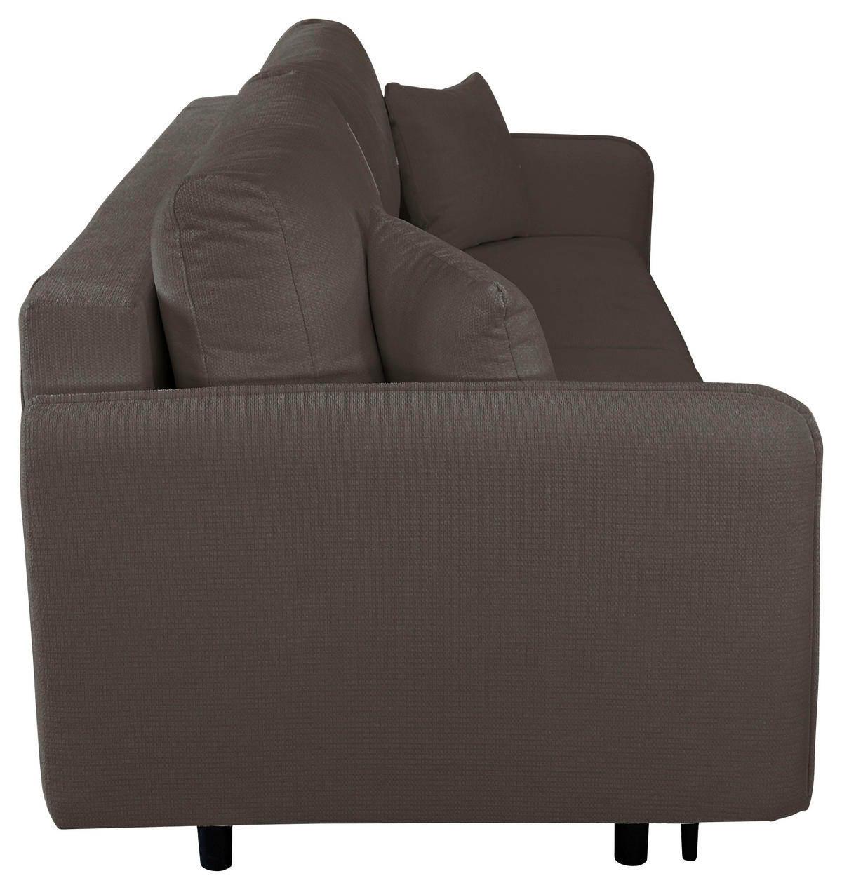 SCHLAFSOFA Webstoff Graubraun  - Graubraun/Schwarz, Design, Holz/Kunststoff (216/96/102cm) - MID.YOU