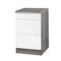 KÜCHENUNTERSCHRANK 50/85/60 cm  in Grau, Weiß Hochglanz  - Weiß Hochglanz/Grau, Basics, Holzwerkstoff (50/85/60cm) - Held