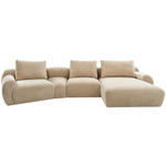 ECKSOFA  in Chenille Beige  362/176 cm  - Beige/Schwarz, KONVENTIONELL, Kunststoff/Textil (362/176cm) - Carryhome