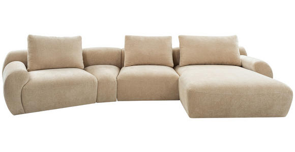 ECKSOFA Beige Chenille Rückenkissen, Rücken echt  - Beige/Schwarz, KONVENTIONELL, Kunststoff/Textil (362/176cm) - Carryhome