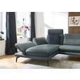 ECKSOFA in Echtleder Blaugrau  195/308 cm  - Blaugrau/Schwarz, Design, Leder/Metall (195/308cm) - Dieter Knoll