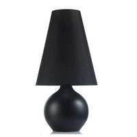STOLNÍ LAMPA, E27, 35/70 cm  - černá, Konvenční, textil/keramika (35/70cm)