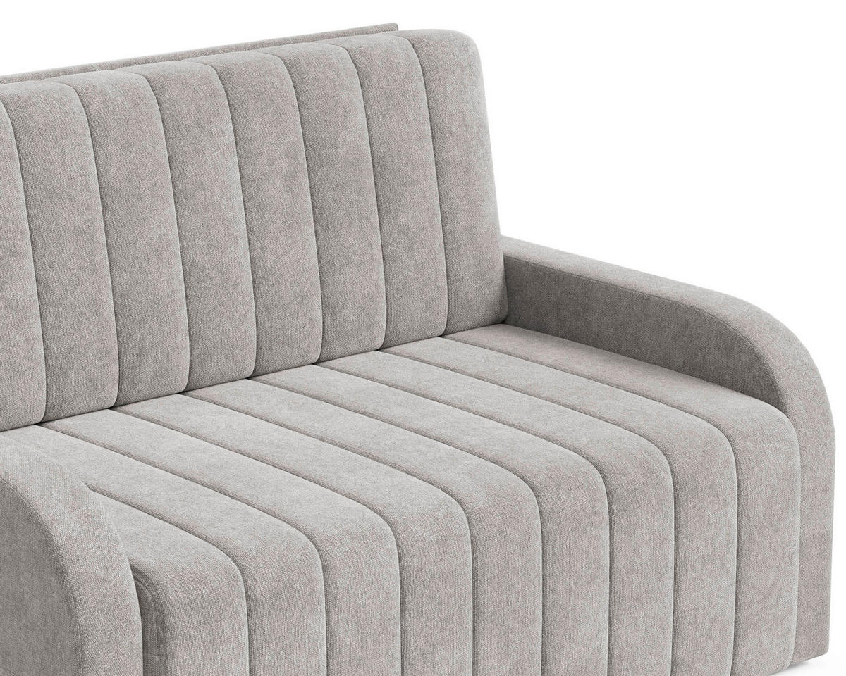 SCHLAFSOFA ALASKA 120 Grau  inkl. Schlaffunktion, Stauraum  - Schwarz/Grau, Design, Kunststoff/Textil (141/90/104cm) - MID.YOU