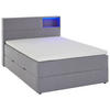 BOXSPRINGBETT 120/200 cm  in Hellgrau  - Hellgrau/Schwarz, Design, Holz/Textil (120/200cm) - Xora