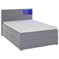 BOXSPRINGBETT 120/200 cm,  in Hellgrau  - Hellgrau/Schwarz, Design, Holz/Textil (120/200cm) - Xora
