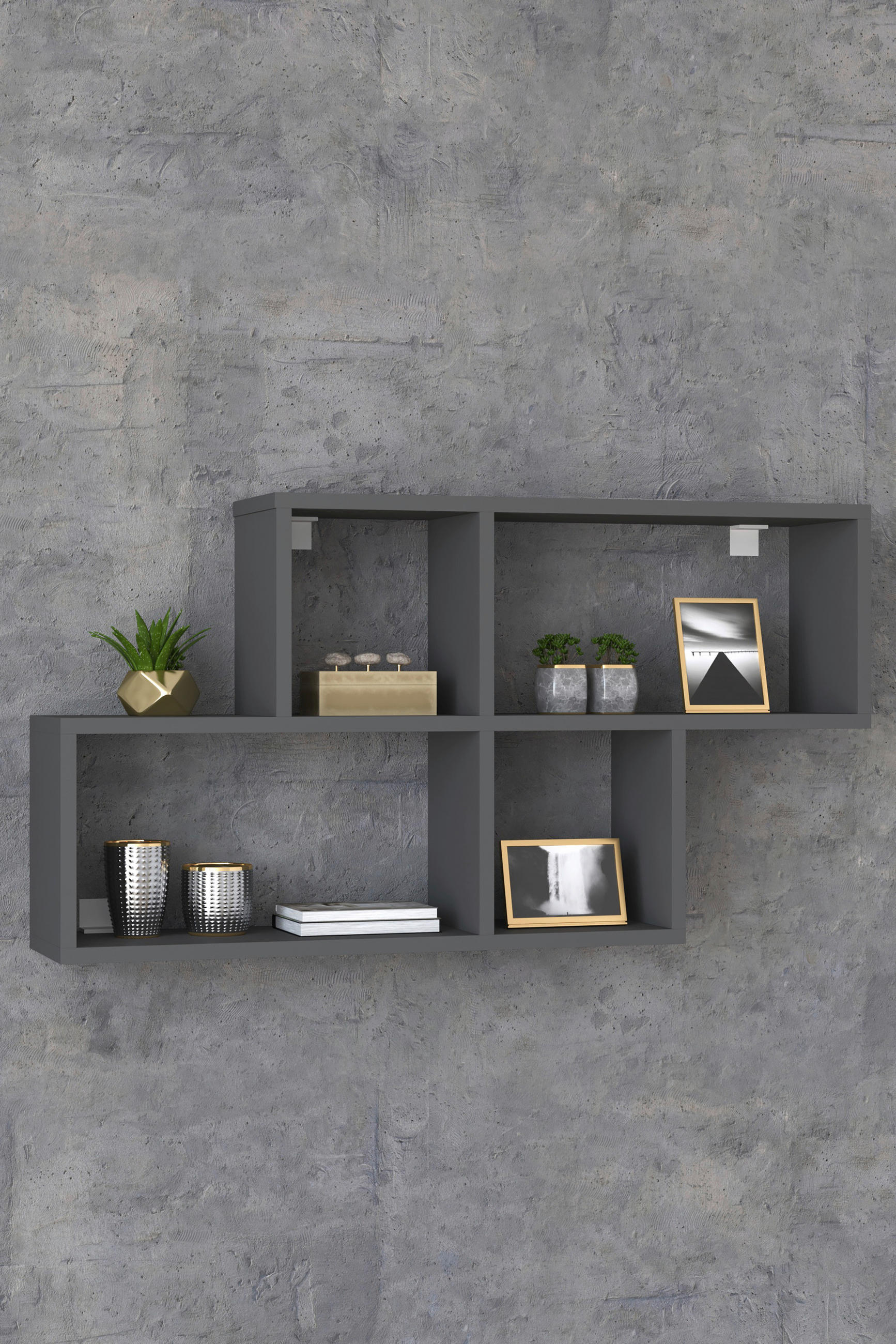 WANDREGAL 100/53/20 cm  - Anthrazit, Modern, Holzwerkstoff (100/53/20cm) - MID.YOU