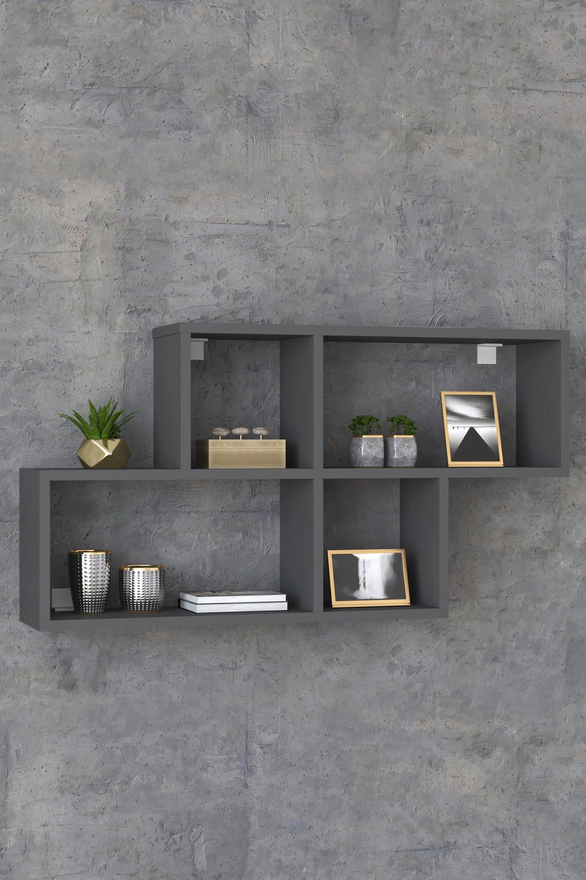WANDREGAL 100/53/20 cm  - Anthrazit, Modern, Holzwerkstoff (100/53/20cm) - MID.YOU