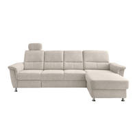 ECKSOFA in Chenille Beige  - Chromfarben/Beige, Konventionell, Textil/Metall (292/165cm) - Livetastic