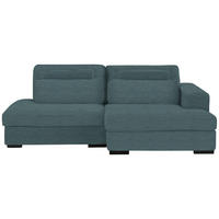 ECKSOFA in Velours, Cord Salbeigrün  - Salbeigrün/Schwarz, Design, Kunststoff/Textil (223/158cm) - Lomoco
