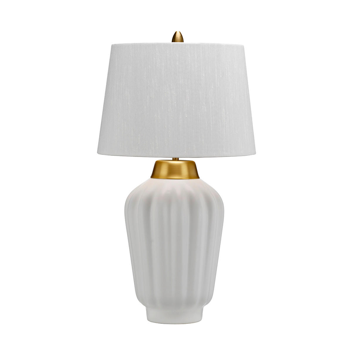 BORDSLAMPA Elstead QN-Bexley 30/56.2 cm   - vit/mässingsfärgad, Design, metall/textil (30/56.2cm) - Elstead Lighting