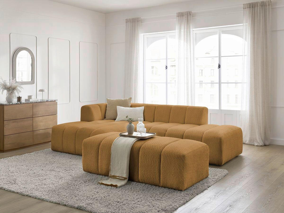 ECKSOFA  ANNECY Gelb Bouclé  - Gelb/Schwarz, MODERN, Kunststoff/Textil (170/262cm)
