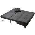 SCHLAFSOFA Mikrovelours Schwarz  - Schwarz, KONVENTIONELL, Textil/Metall (185/85/100cm) - Carryhome