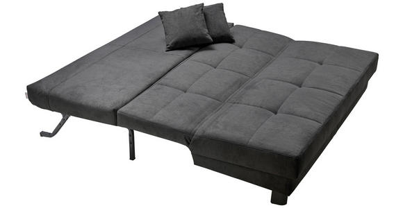 SCHLAFSOFA Mikrovelours Schwarz  - Schwarz, KONVENTIONELL, Textil/Metall (185/85/100cm) - Carryhome