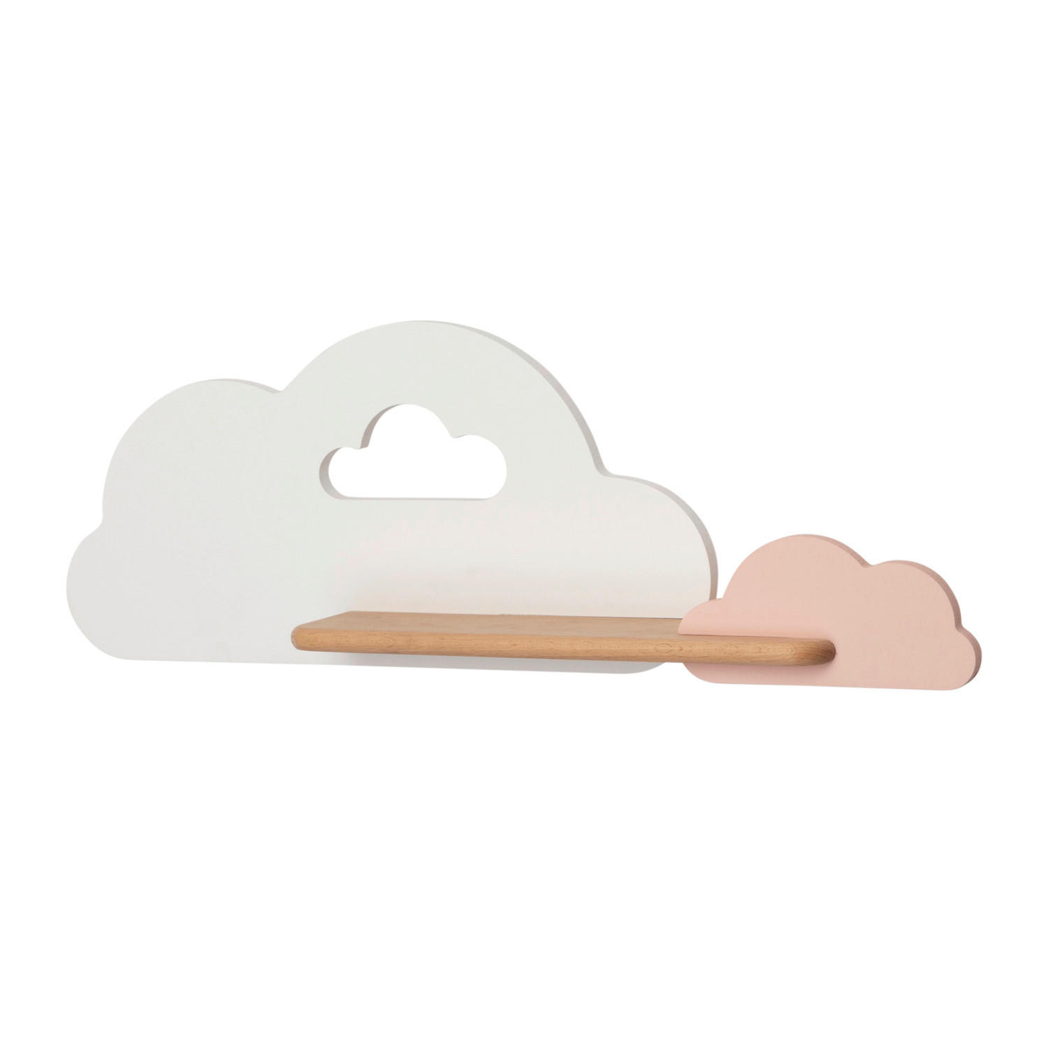 VÄGGLAMPA FÖR BARN Cloud 53/12/18.5 cm   - vit/pink, Basics, metall/trämaterial (53/12/18.5cm)