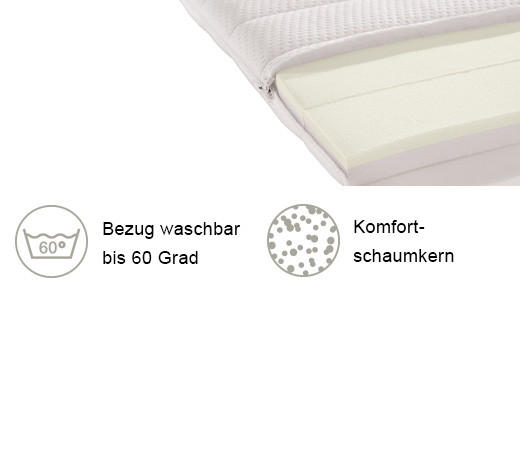 TOPPER 140/200 cm Höhe ca. 8 cm  - Weiß, KONVENTIONELL, Textil (140/200cm) - RUF Betten
