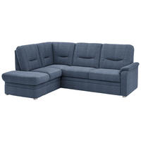ECKSOFA Chenille Blau  - Blau/Schwarz, Konventionell, Kunststoff/Textil (185/235cm) - Beldomo Comfort