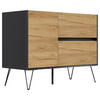 SIDEBOARD Posseik Industrial  in 99/75,8/42 cm  - Eichefarben/Graphitfarben, Design, Holzwerkstoff/Metall (99/75,8/42cm) - P & B