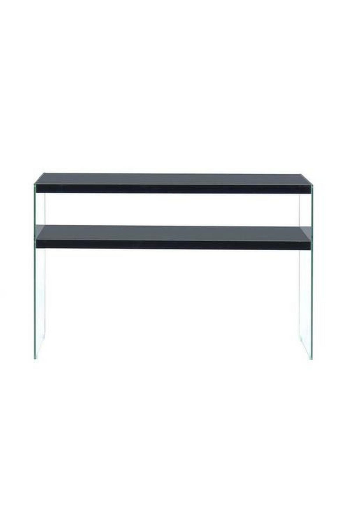 BEISTELLTISCH in Glas, Holzwerkstoff 32/110/75 cm  - Klar/Schwarz, Basics, Glas/Holzwerkstoff (32/110/75cm) - Kayoom